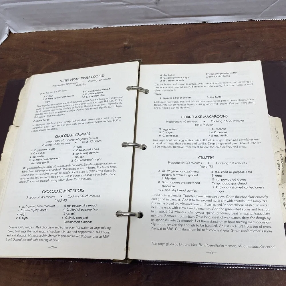 Cook Book For All Seasons Sisterhood of Temple Emanu El 1977 Jewish Cookbook